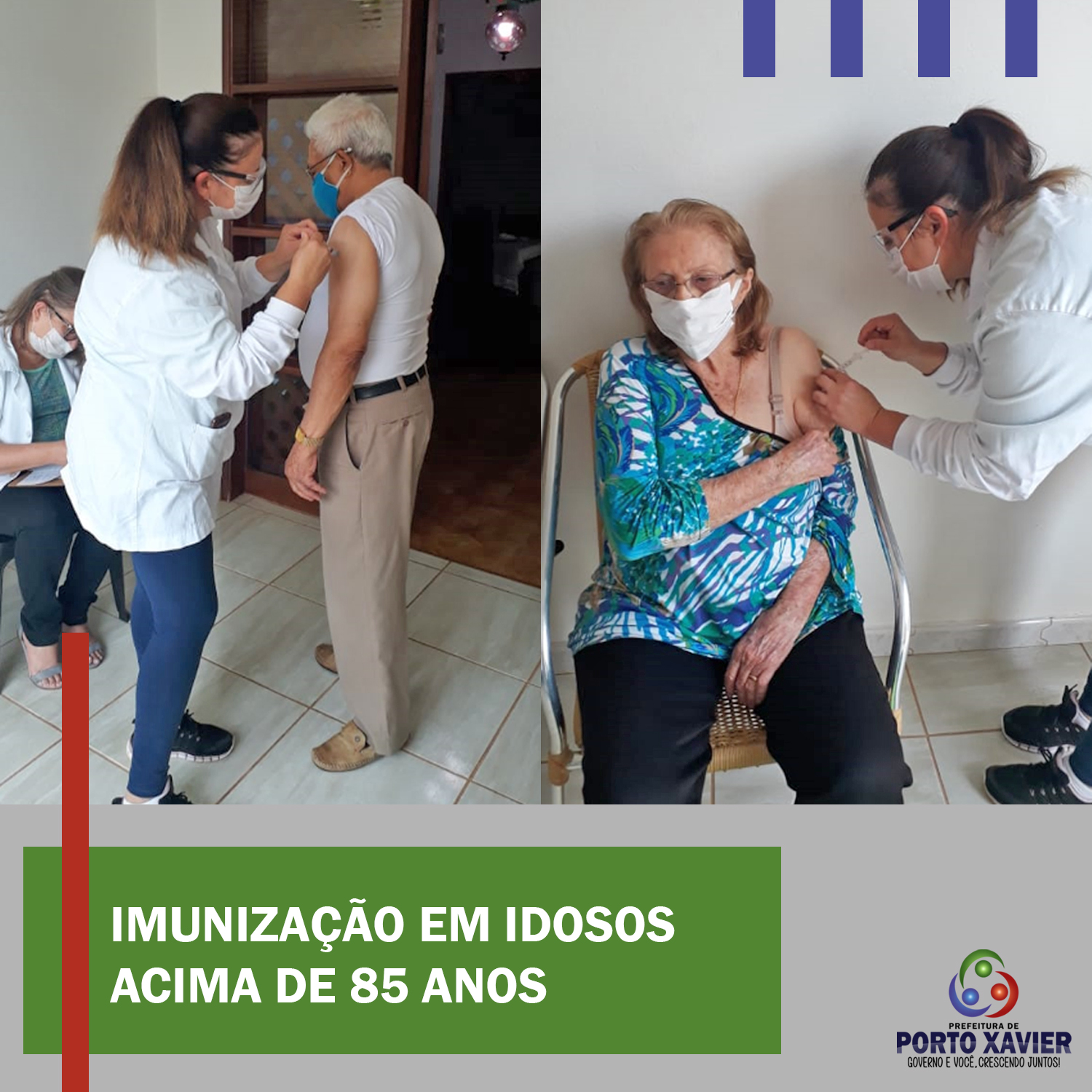 PORTO XAVIER RECEBEU MAIS DOSES DA VACINA E INICIA IMUNIZAÇÃO EM IDOSOS DE 85 ANOS OU MAIS